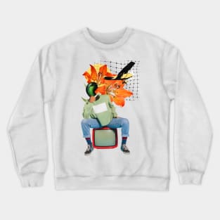 Duck Human sitting on Television Crewneck Sweatshirt